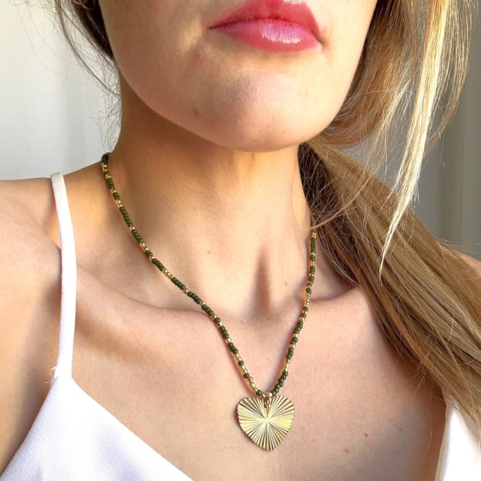 Gold Heart Pendant Necklace
