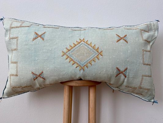 Silk Sabra Lumbar Pillow Sham in Turquoise