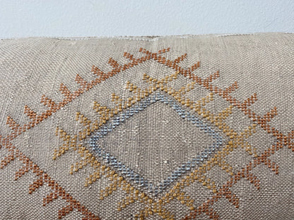 Silk Sabra Lumbar Pillow Sham in Stone