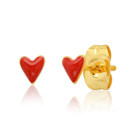 Mini Red Heart Studs
