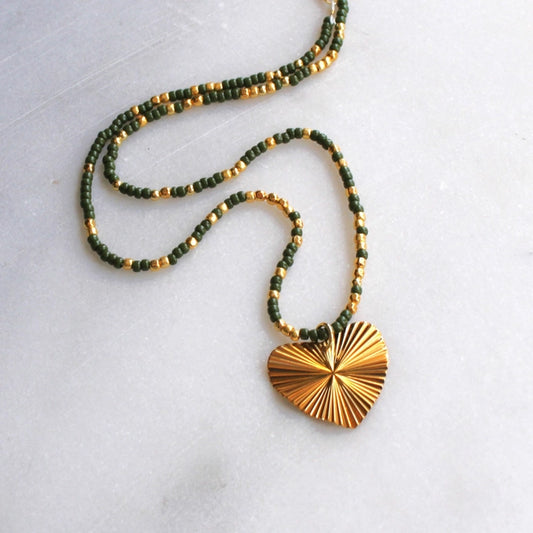 Gold Heart Pendant Necklace