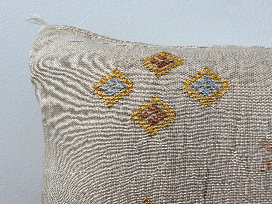 Silk Sabra Lumbar Pillow Sham in Stone