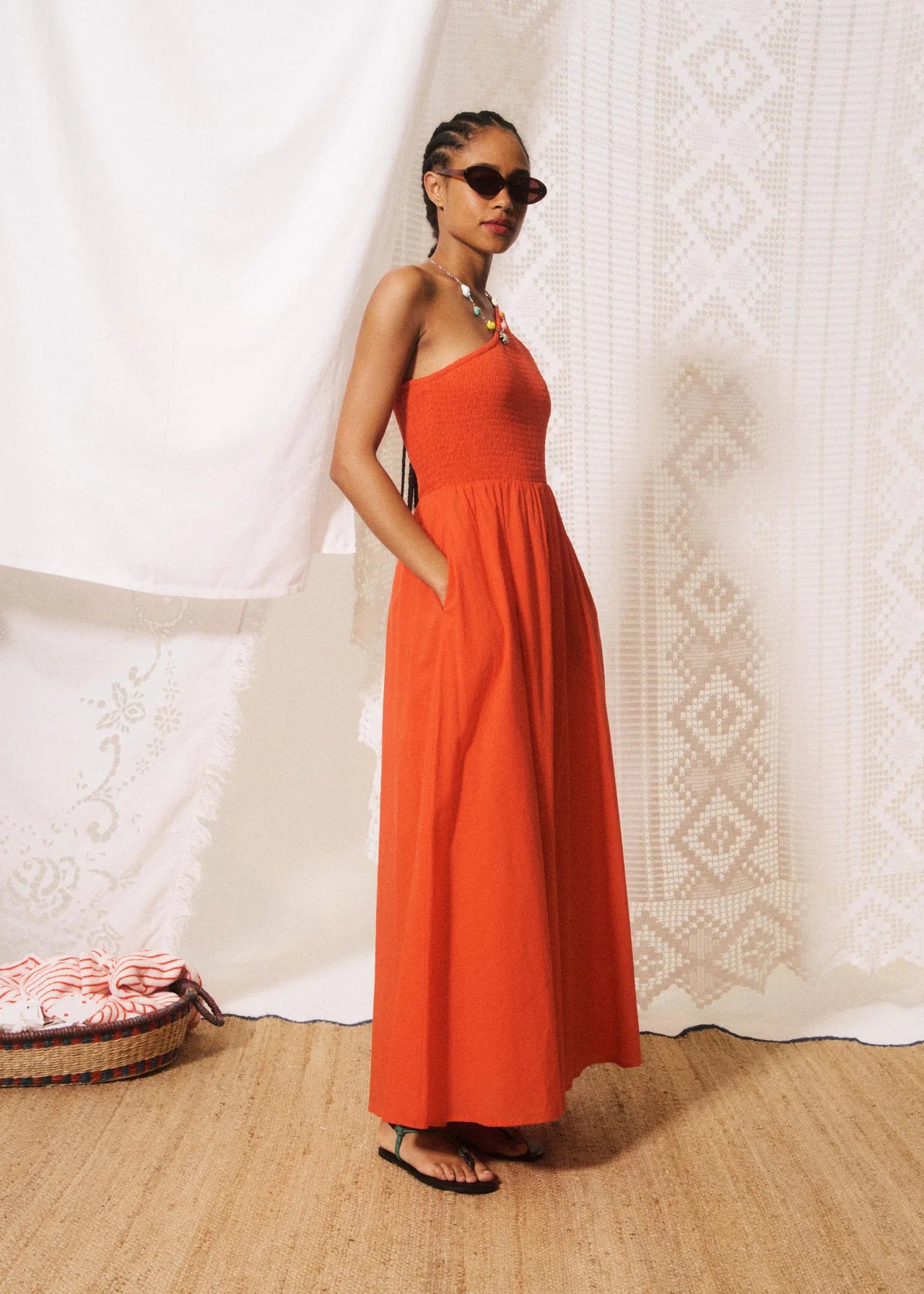 Liberatore Dress in Coral