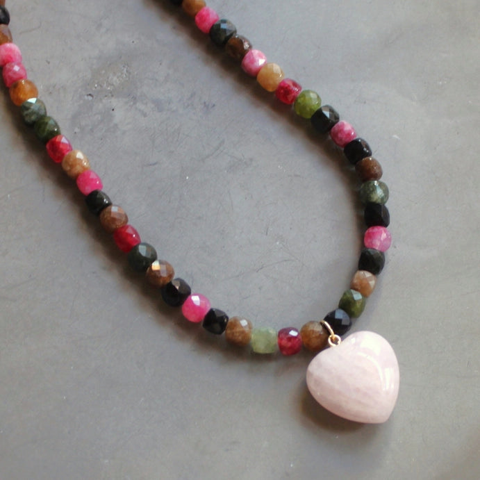 The Maysen Beaded Heart Necklace