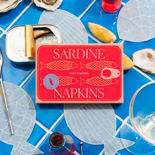 Sardine Cocktail Napkin Coasters - Set of 4