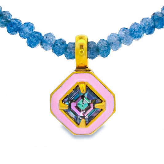 Dakota Necklace in Light Pink + Cobalt