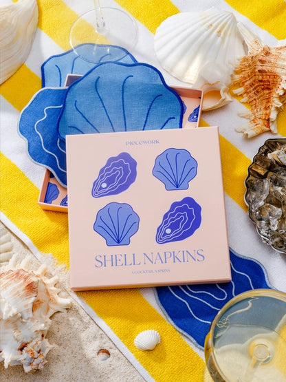 Shell Cocktail Napkin Coasters - Set of 4