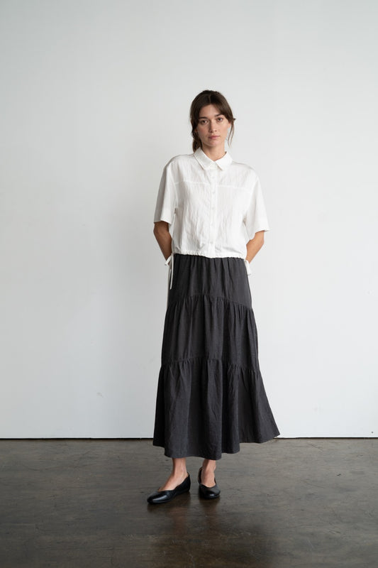 Charcoal Tiered Skirt