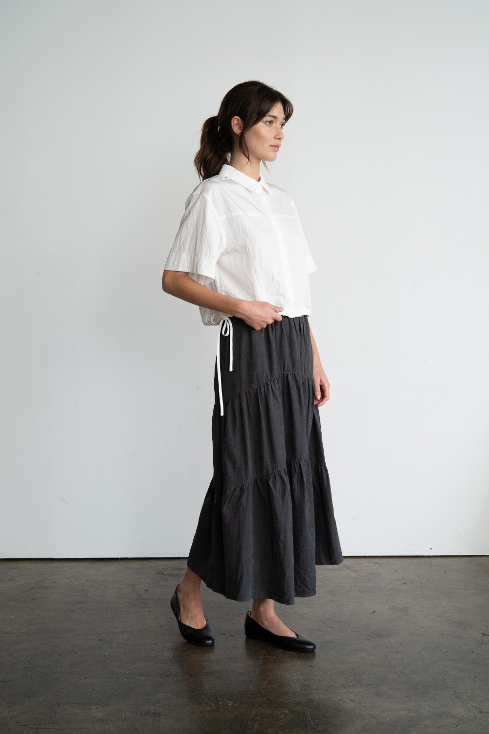 Charcoal Tiered Skirt
