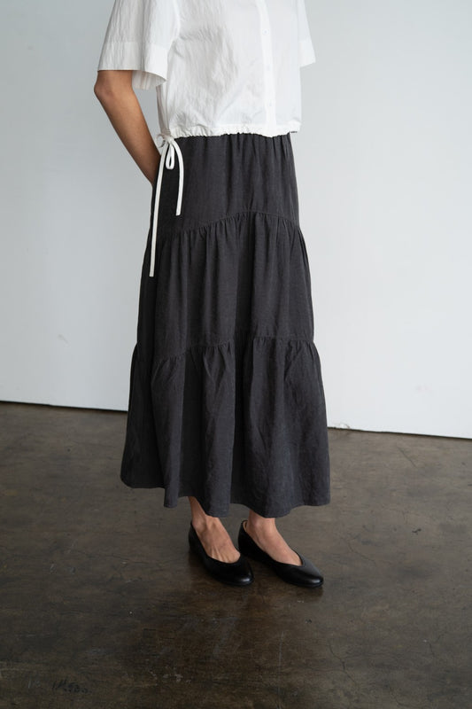 Charcoal Tiered Skirt