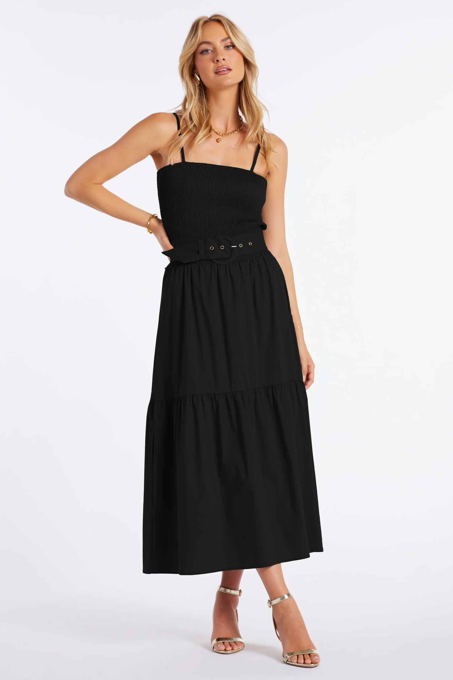 Stella Smocked Dress - Black