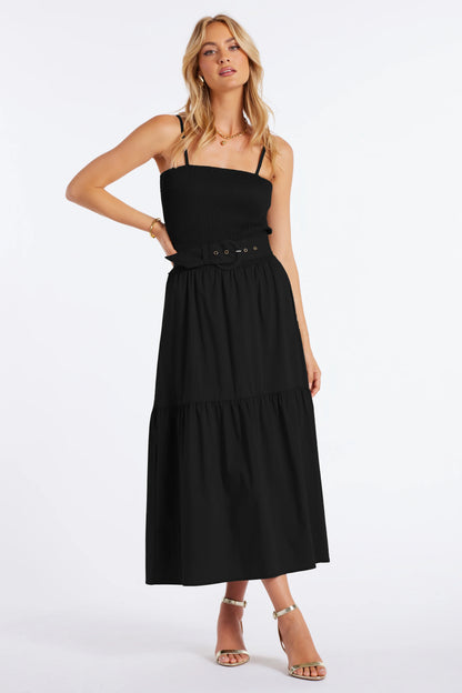 Stella Smocked Dress - Black