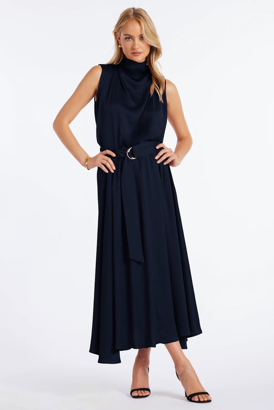 Beckette Plisse Top in Indigo