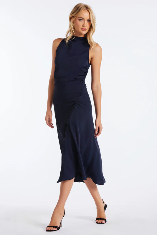 Elle Halter Dress in Indigo
