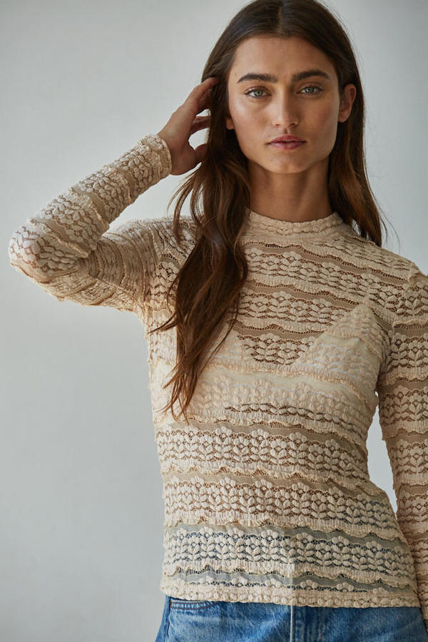 Adele Lace Top in Beige