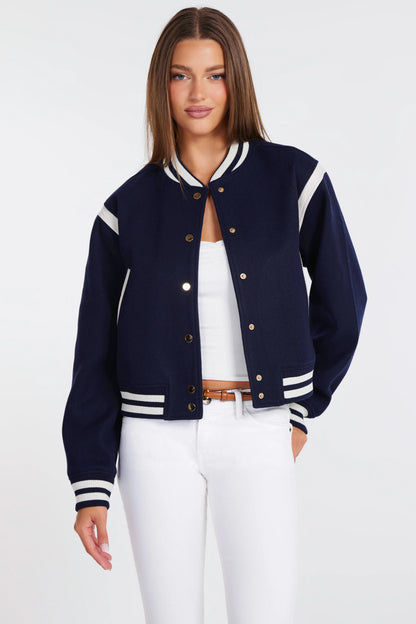 Varsity Jacket in Indigo