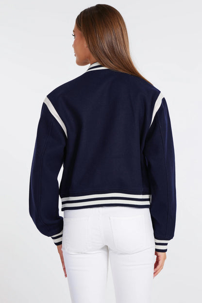 Varsity Jacket in Indigo