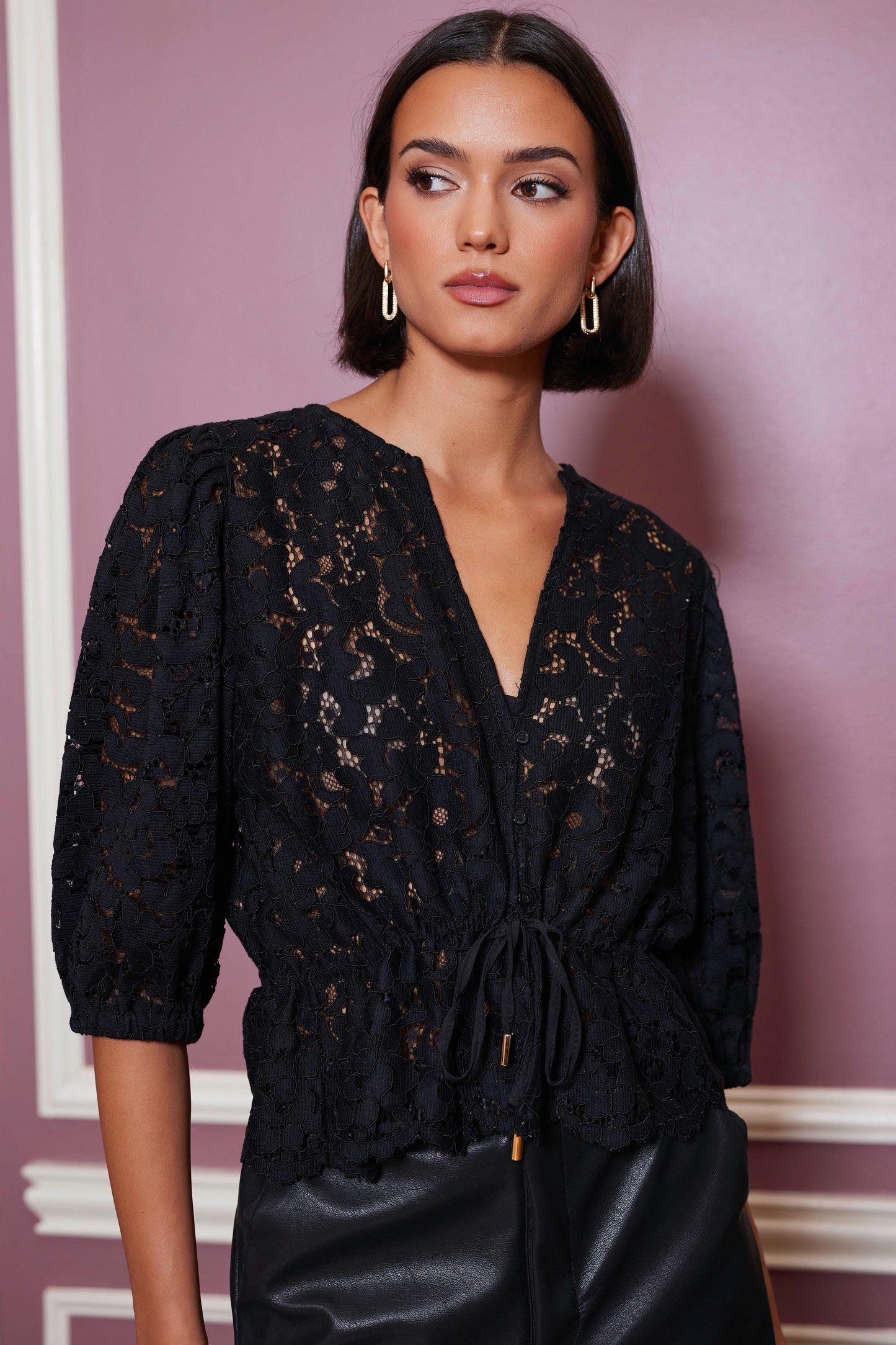 Chloe Lace Top in Black