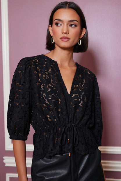 Chloe Lace Top in Black