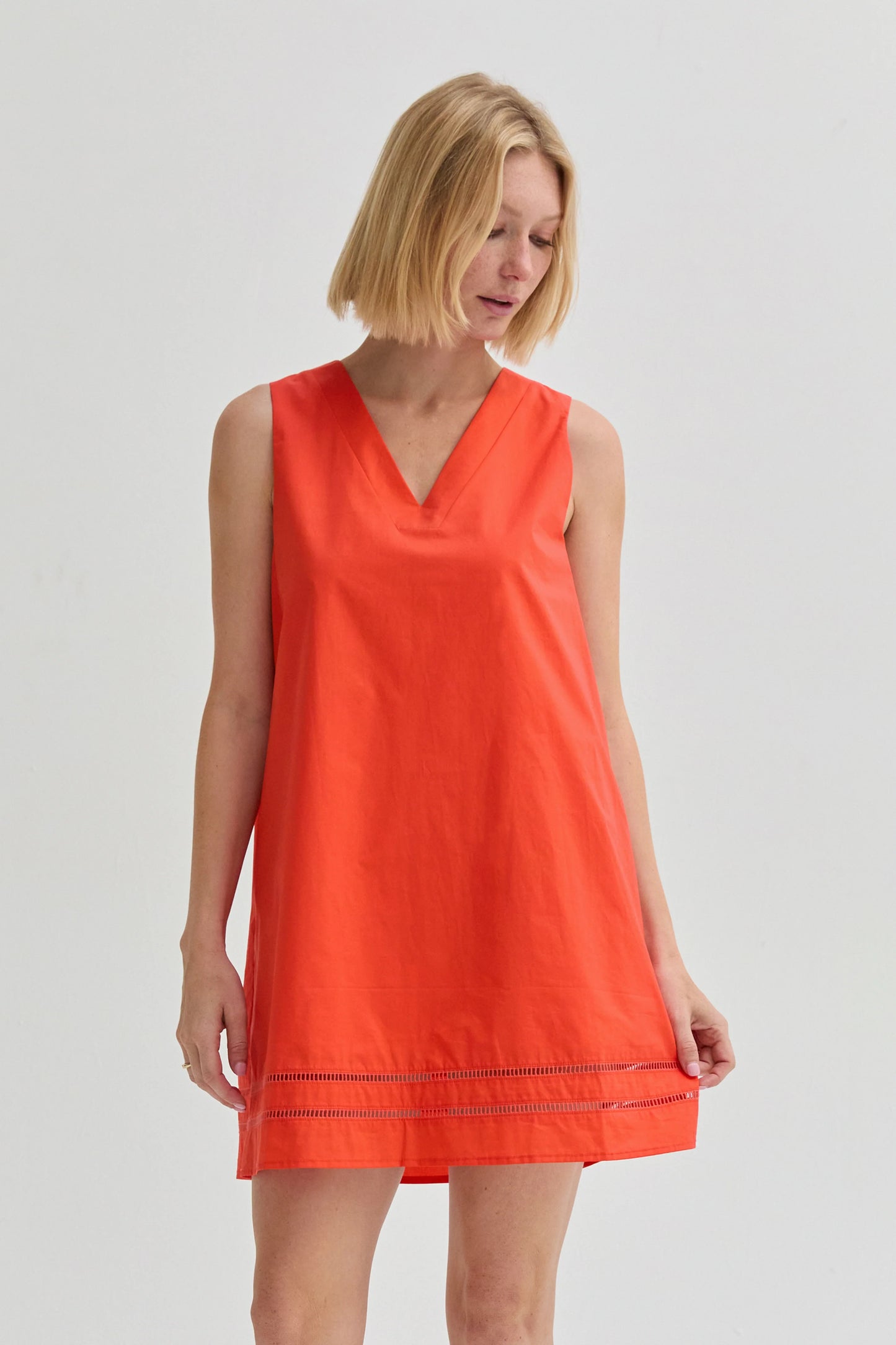 Reese Lattice Trim Mini Dress