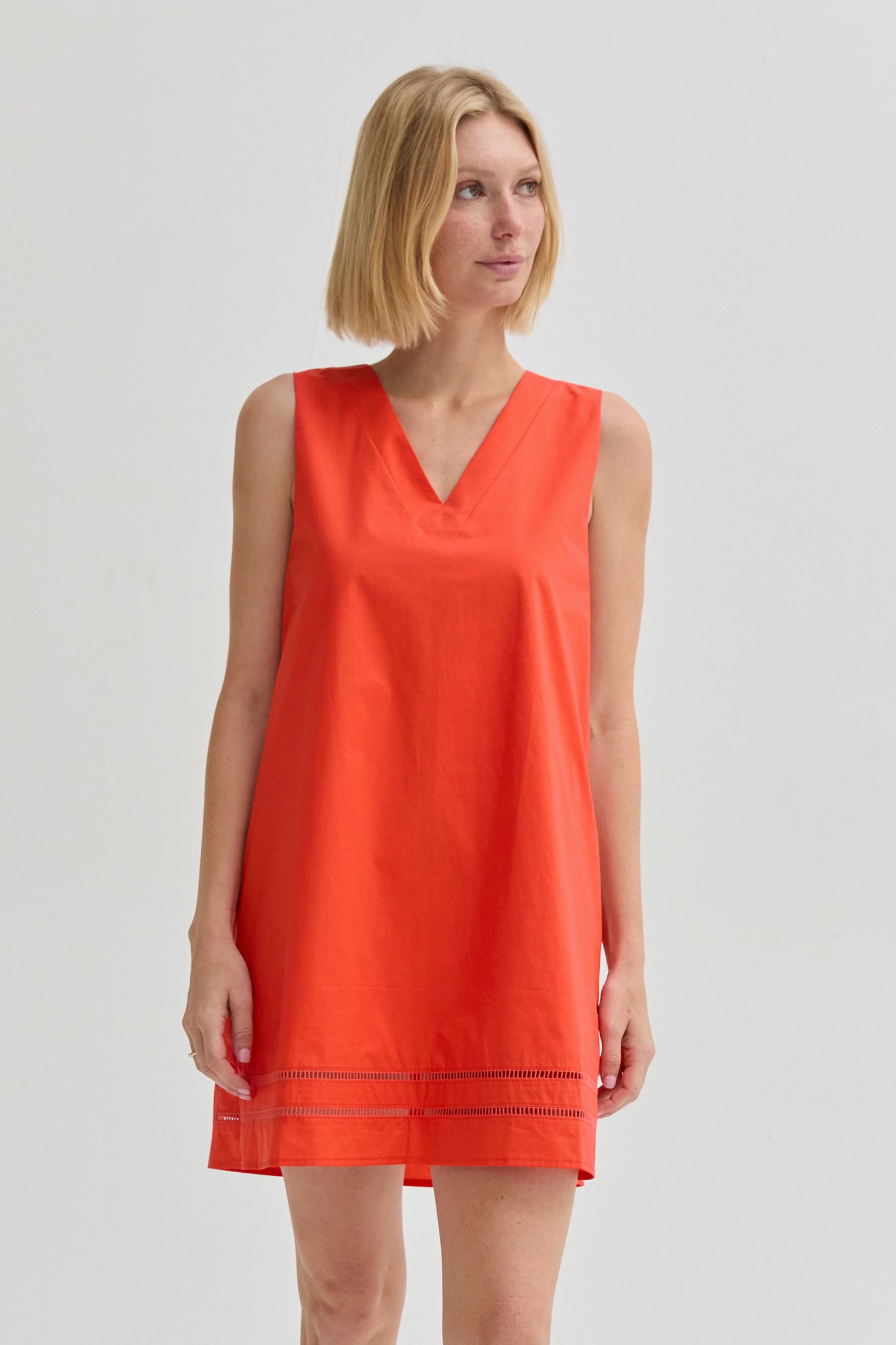 Reese Lattice Trim Mini Dress