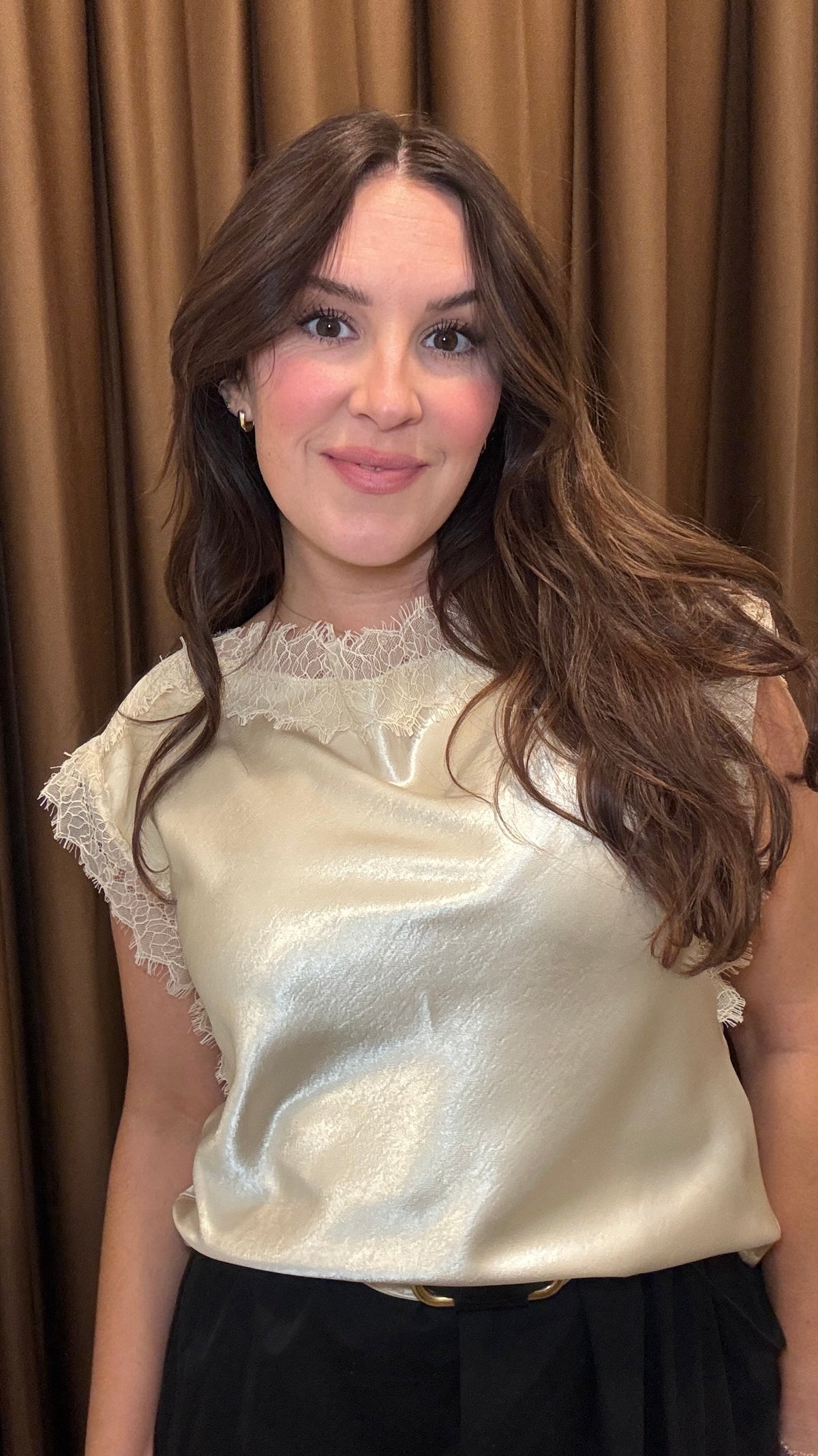 Chrisa Lace Trim Blouse