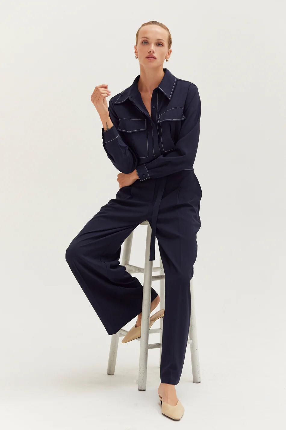 Kaia Contrast Stitch Trousers