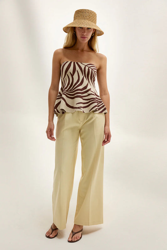 Ayanna Leaf Print Peplum Top