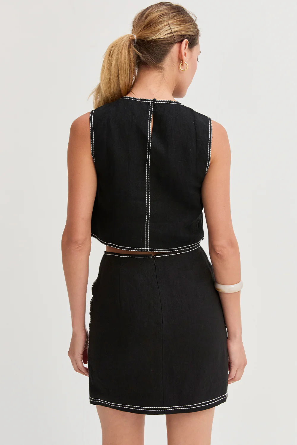 Bonez Contrast Stitch Mini Skirt