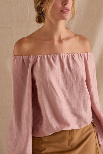 Liana Off-Shoulder Crinkle Blouse