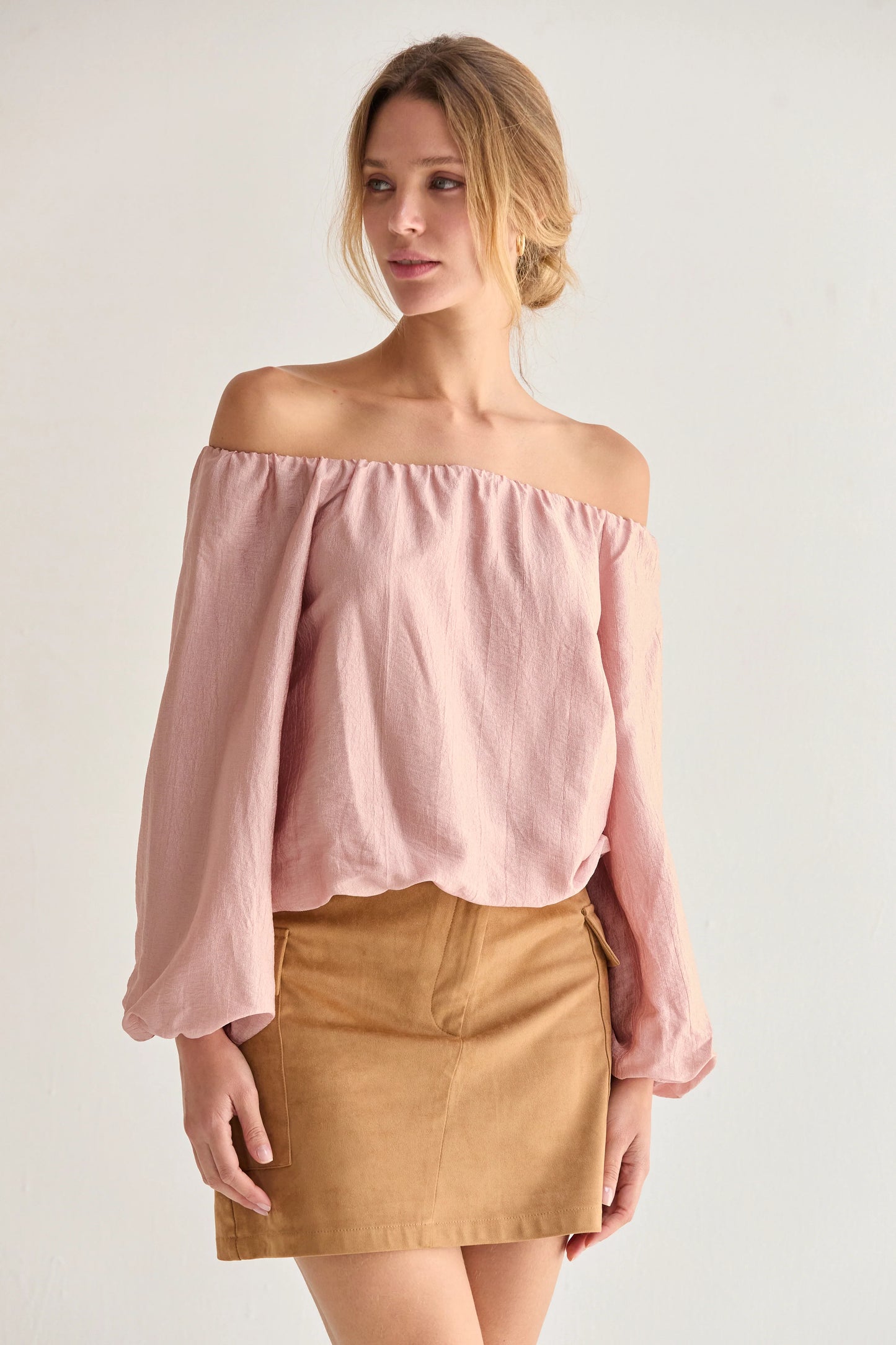 Liana Off-Shoulder Crinkle Blouse