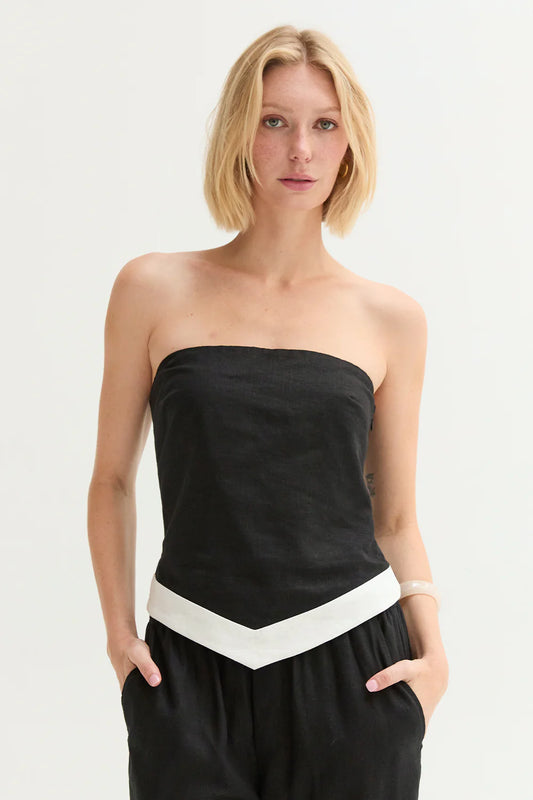 Maris Contrast Hem Scarf Tube Top