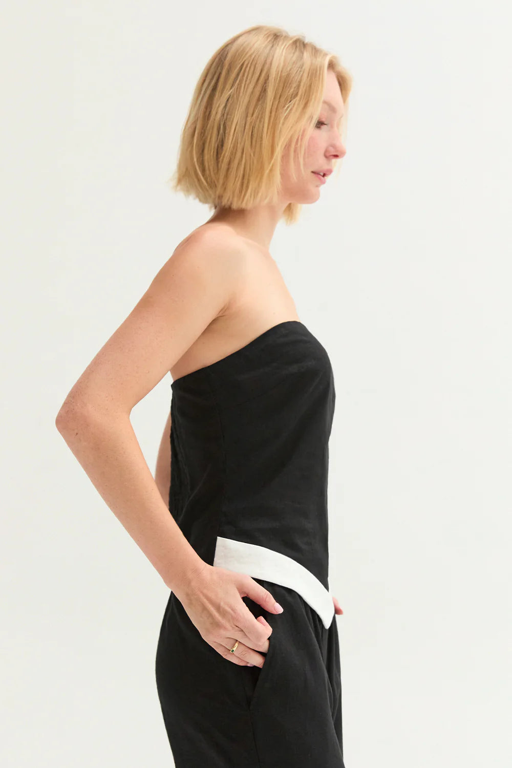 Maris Contrast Hem Scarf Tube Top