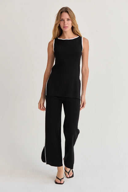 Lenny Contrast Knit Two-Piece Set