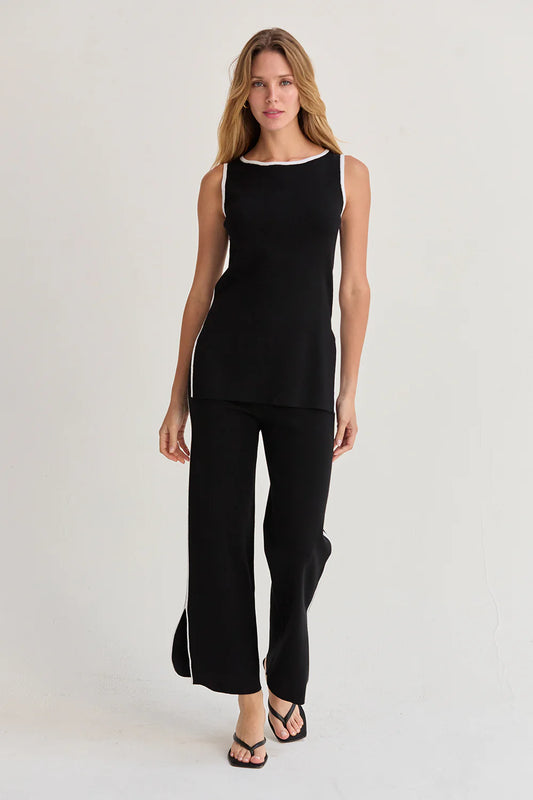 Lenny Contrast Knit Two-Piece Set