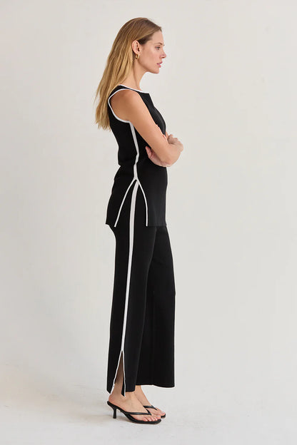 Lenny Contrast Knit Two-Piece Set
