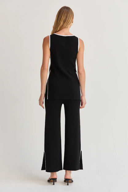 Lenny Contrast Knit Two-Piece Set