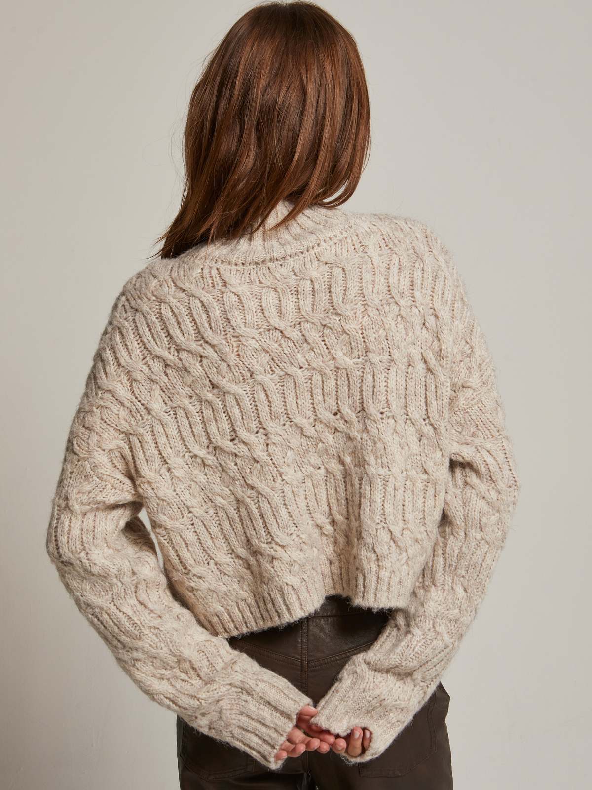 Lena Mock Neck Cropped Sweater