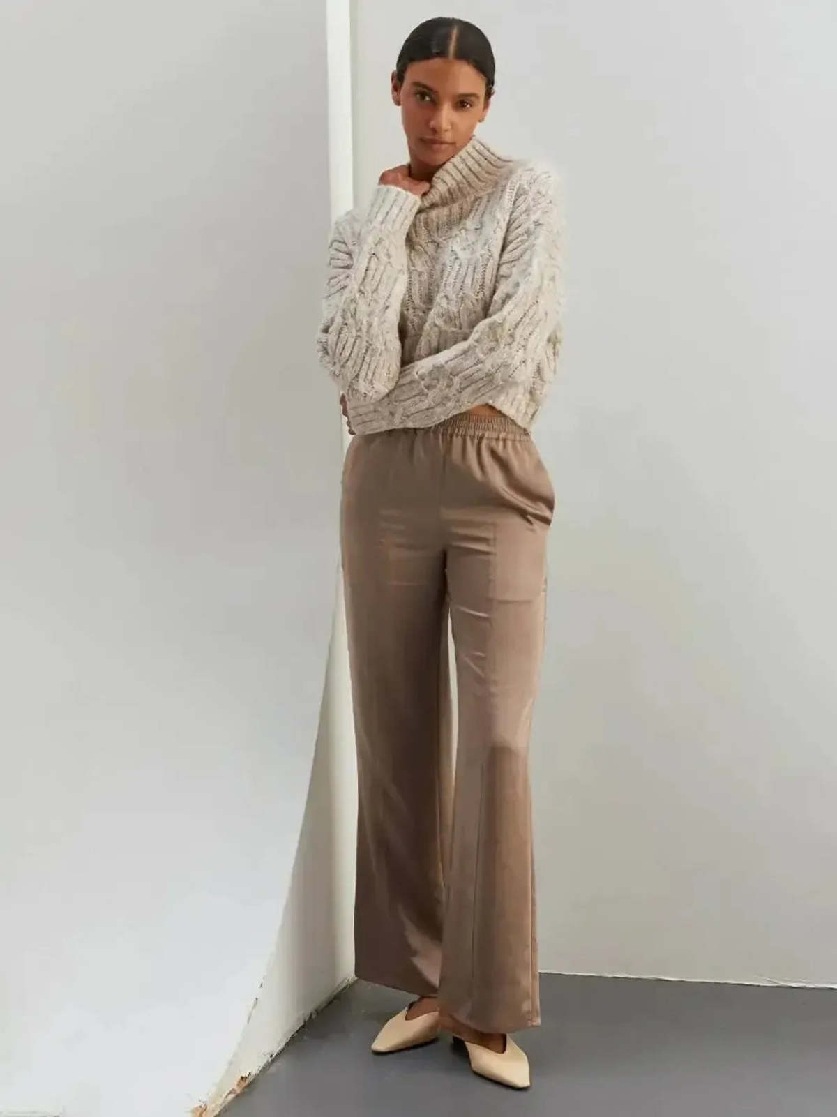 Lena Mock Neck Cropped Sweater