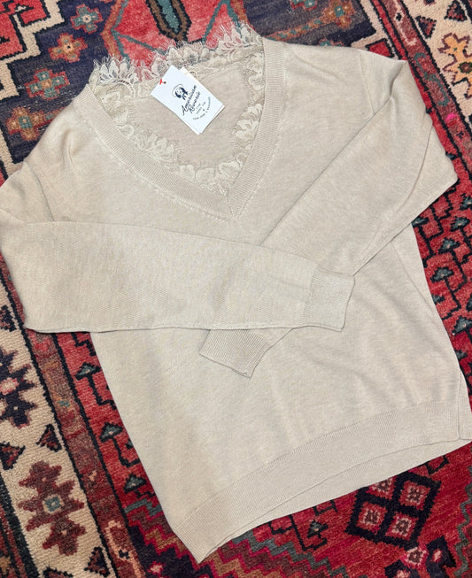 Mary Lace Trim Sweater