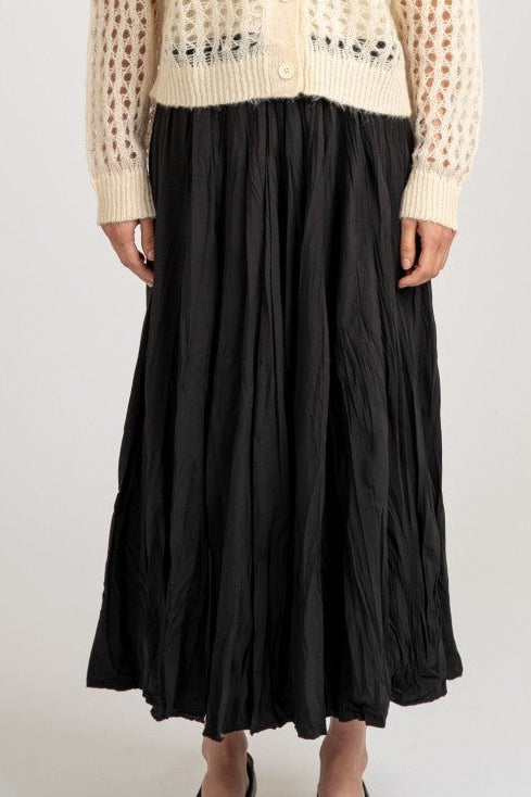 Crinkle Maxi Skirt in Black