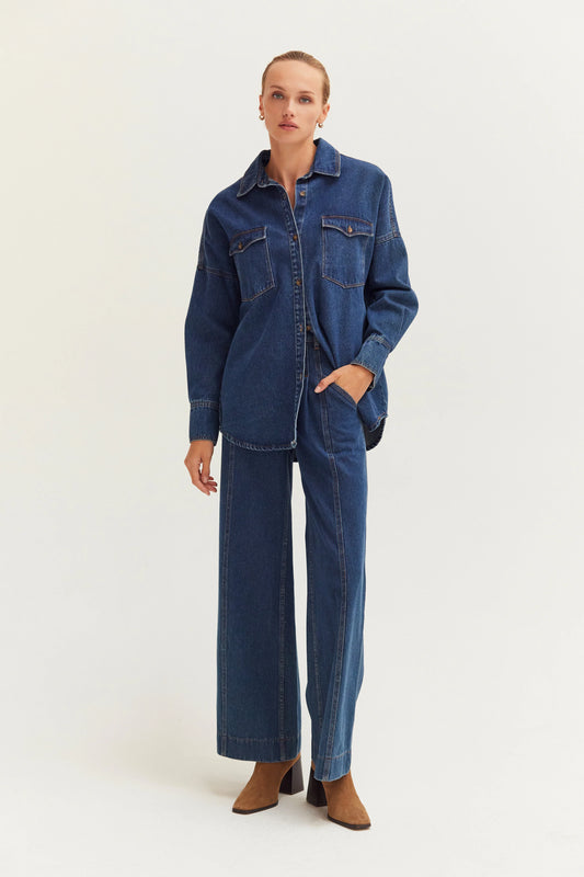 Gianna Oversize Denim Button Up