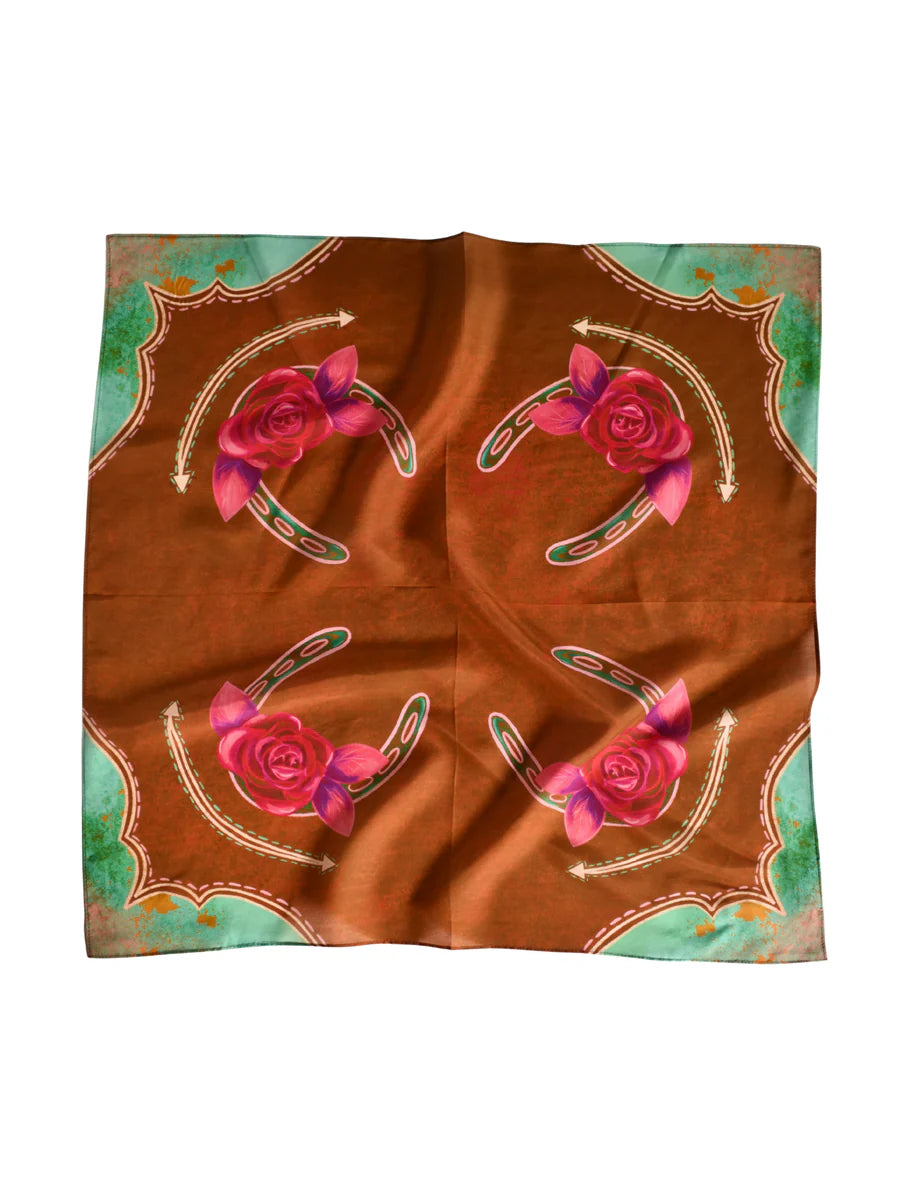 Western Scarf Bandana - Rodeo Rose