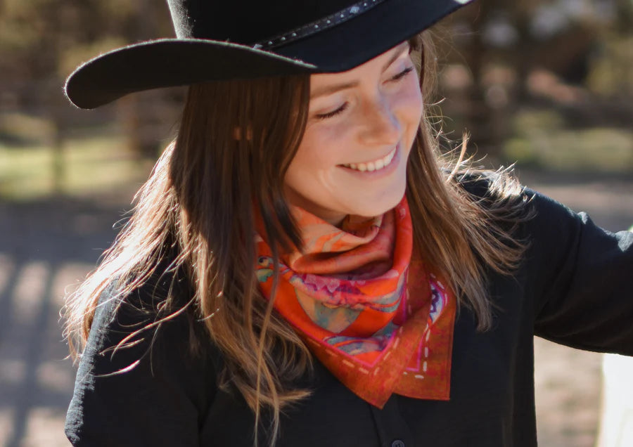 Western Scarf Bandana - Rust Rodeo