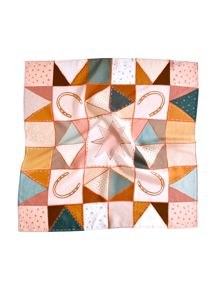 Western Scarf Bandana - Horseshoe Patchwork
