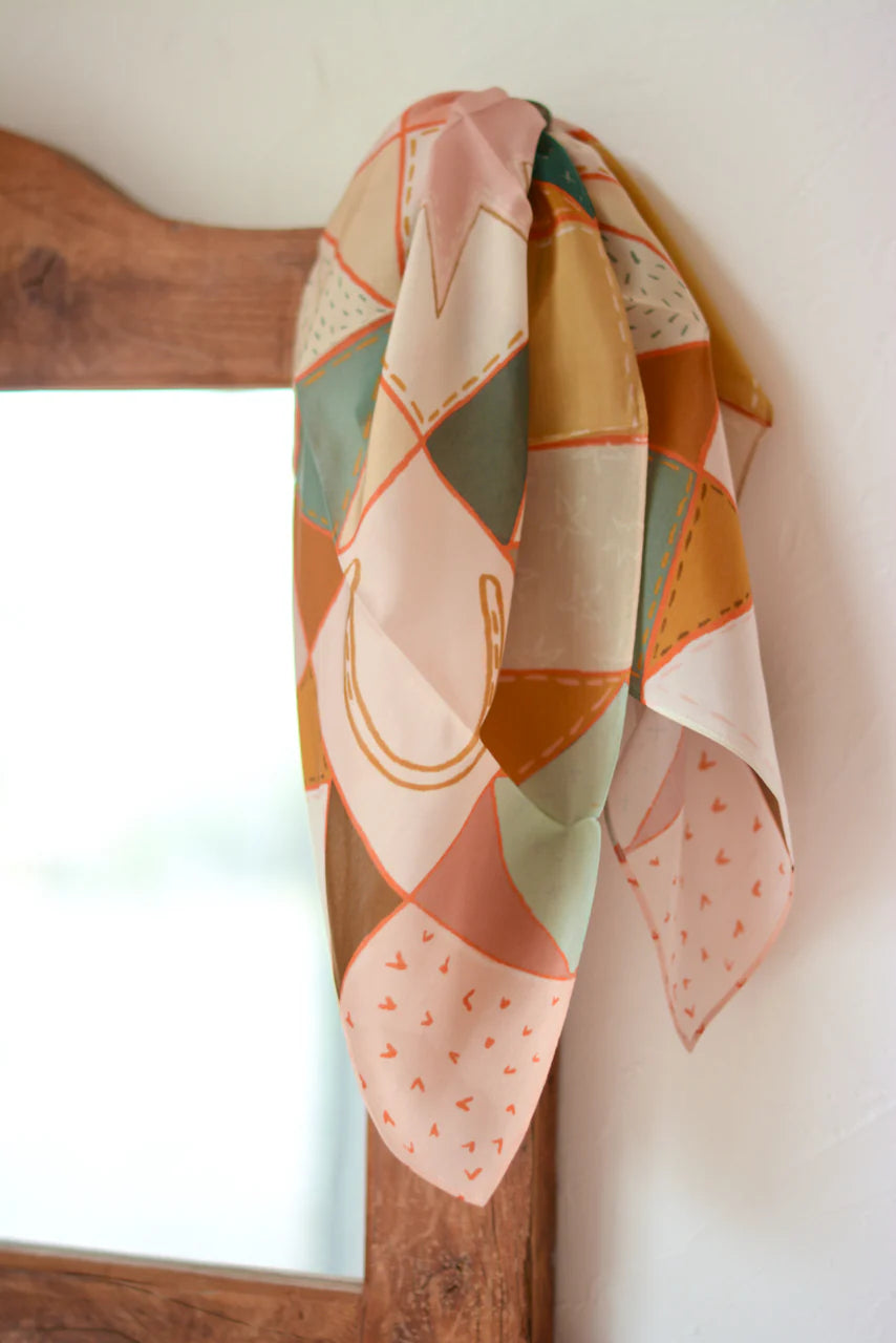 Western Scarf Bandana - Horseshoe Patchwork