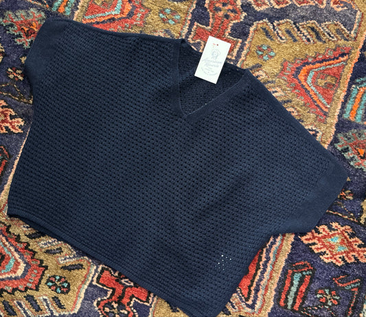Open Knit V-Neck Sweater