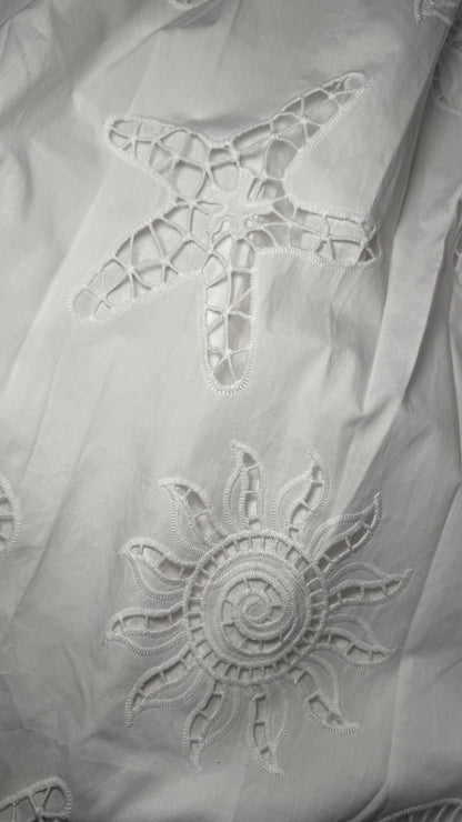 Seaside Midi Embroidered Skirt