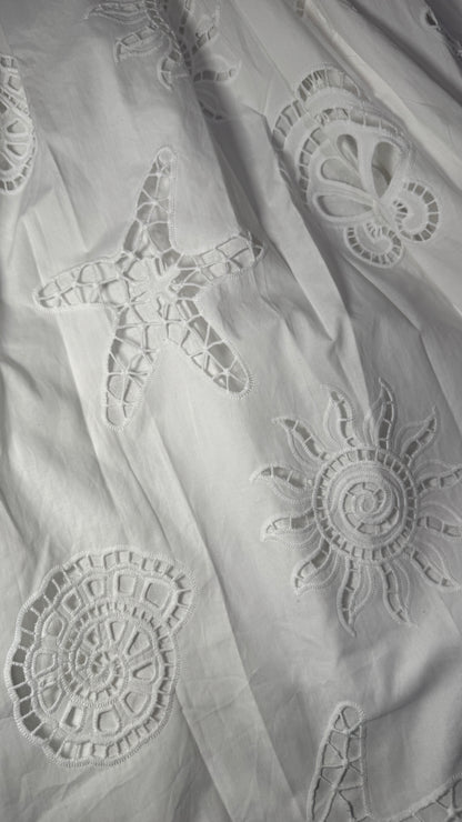 Seaside Midi Embroidered Skirt