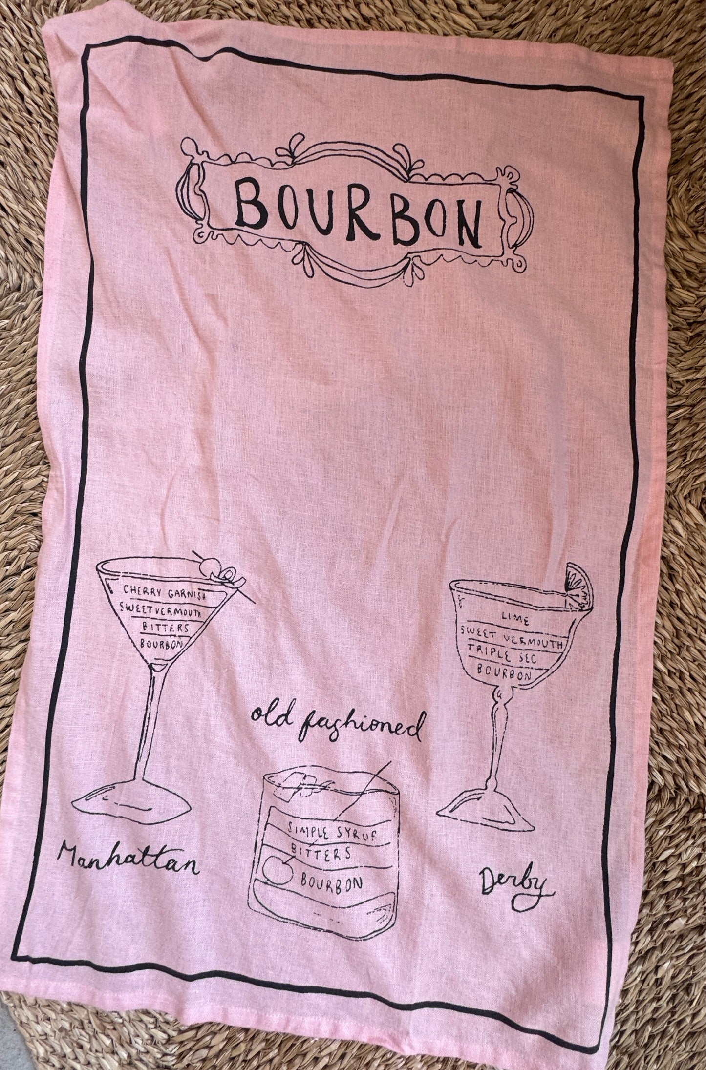 Cocktail Tea Towel - Bourbon
